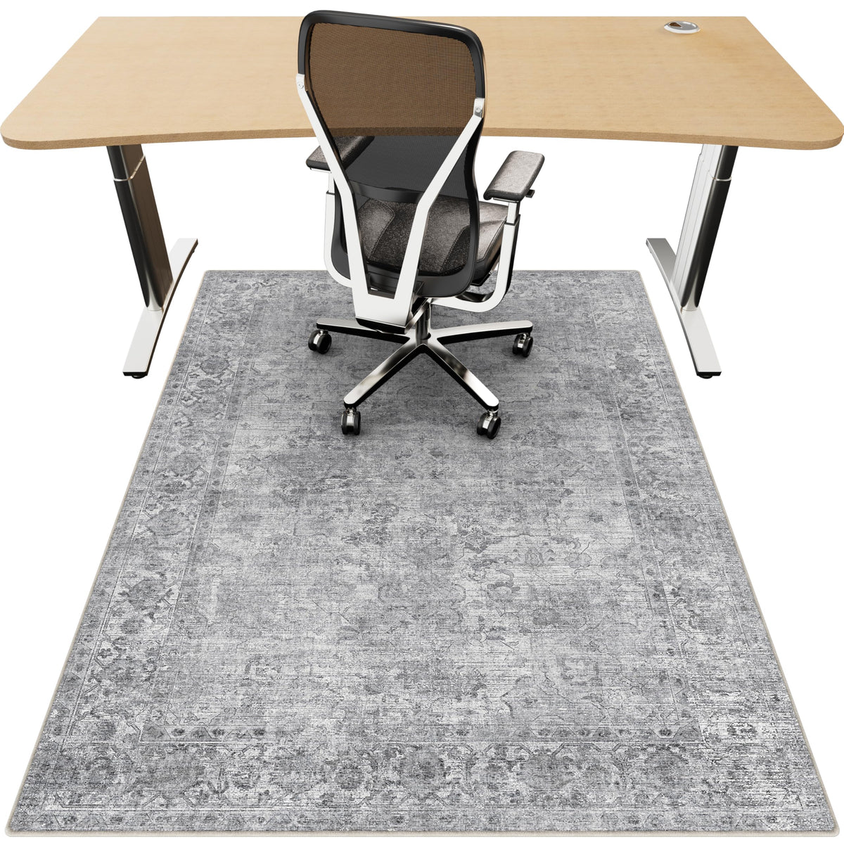 Office Chair Mat for Hardwood Floor, 36"x48" Desk Chair Mat for Home Office, Non-Slip Under Desk Mat for Rolling Chair,Washable Chair Rugs for Gaming Chairs-Black