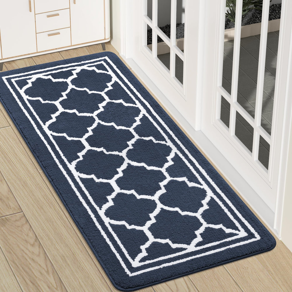 Buganda Indoor Door Mat, Dirt Resistant Doormat, 32x20, Grey