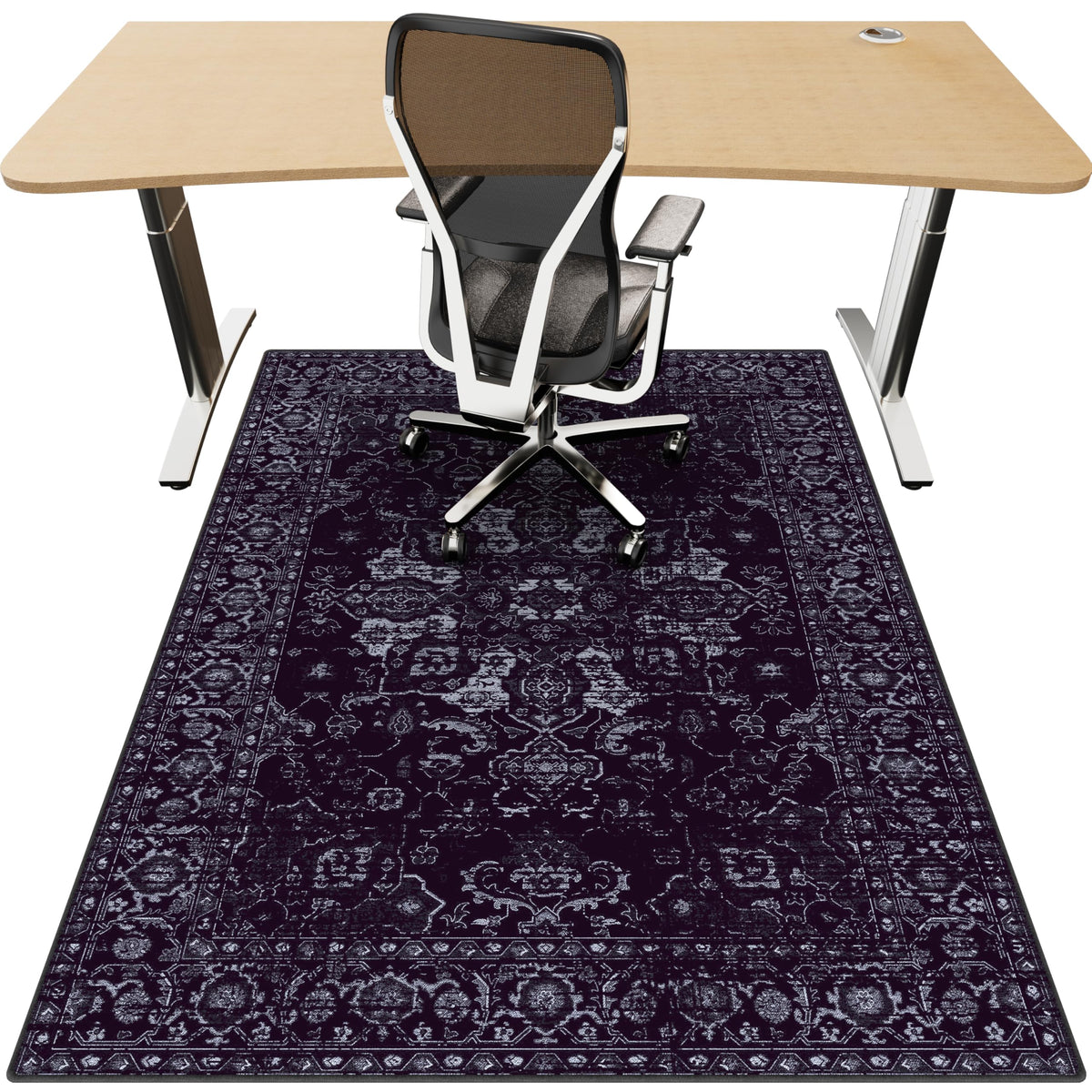 Office Chair Mat for Hardwood Floor, 36"x48" Desk Chair Mat for Home Office, Non-Slip Under Desk Mat for Rolling Chair,Washable Chair Rugs for Gaming Chairs-Black