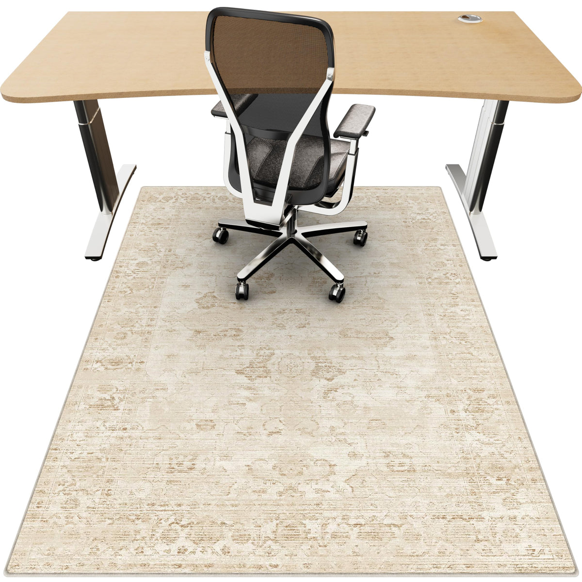 Office Chair Mat for Hardwood Floor, 36"x48" Desk Chair Mat for Home Office, Non-Slip Under Desk Mat for Rolling Chair,Washable Chair Rugs for Gaming Chairs-Black