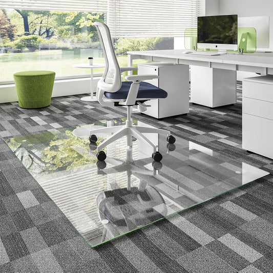 Koonmi Glass Chair Mat for Carpet, 46"x60" Thick Office Chair Mat