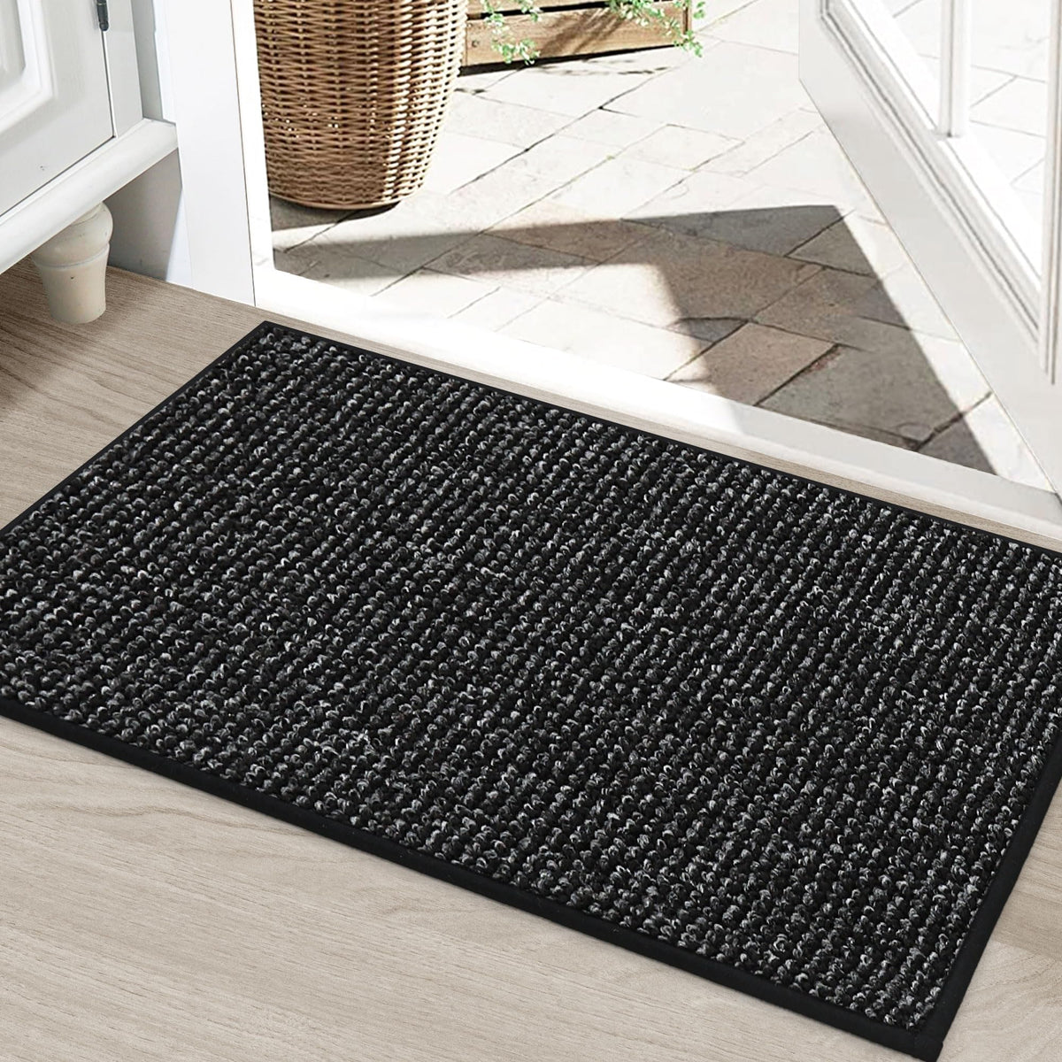 BEQHAUSE Dirt Trapper Door Mat 20" x 32", Non-Slip Washable Doormats, Beige