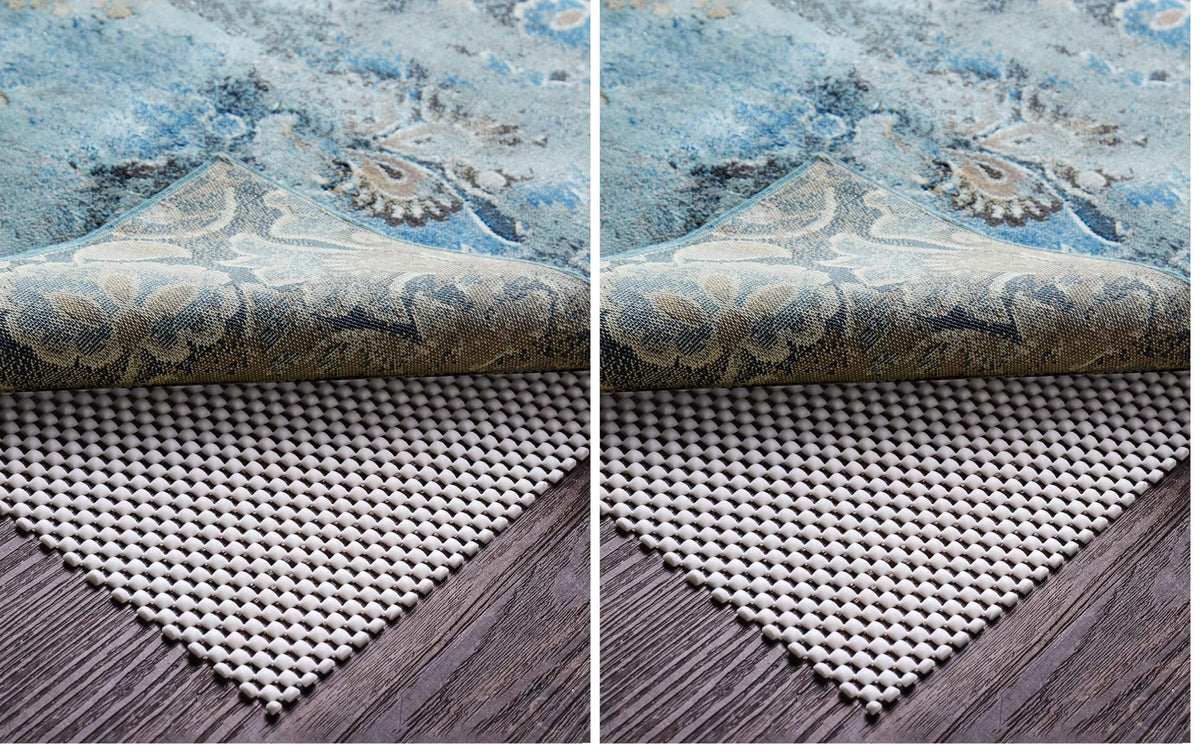 Veken Non Slip Rug Pad Gripper 8 x 10 Feet Extra Thick Pads for Any Hard Surface Floors, Keep Your Rugs Safe and in Place, Under Carpet Mat, with More Than 99 Pieces Anti-Slip Solid Square Pattern