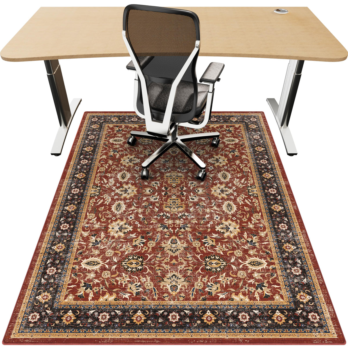 Office Chair Mat for Hardwood Floor, 36"x48" Desk Chair Mat for Home Office, Non-Slip Under Desk Mat for Rolling Chair,Washable Chair Rugs for Gaming Chairs-Black