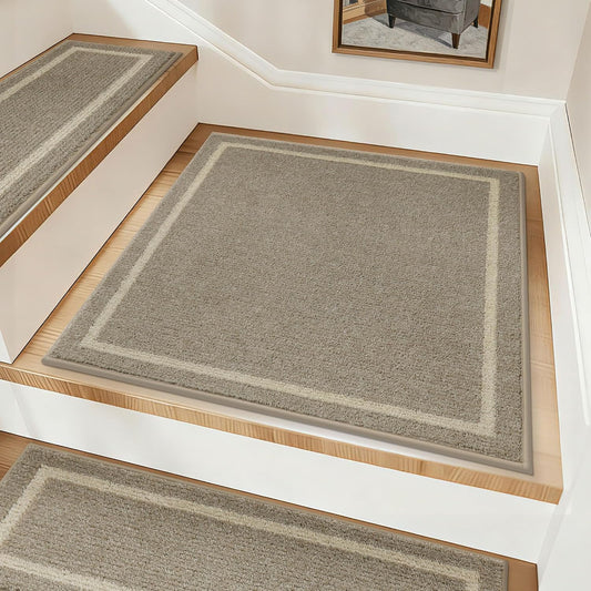 COSY HOMEER Stair Landing Rug 30x30 Inch,Non-Slip Landing Mat,Beige