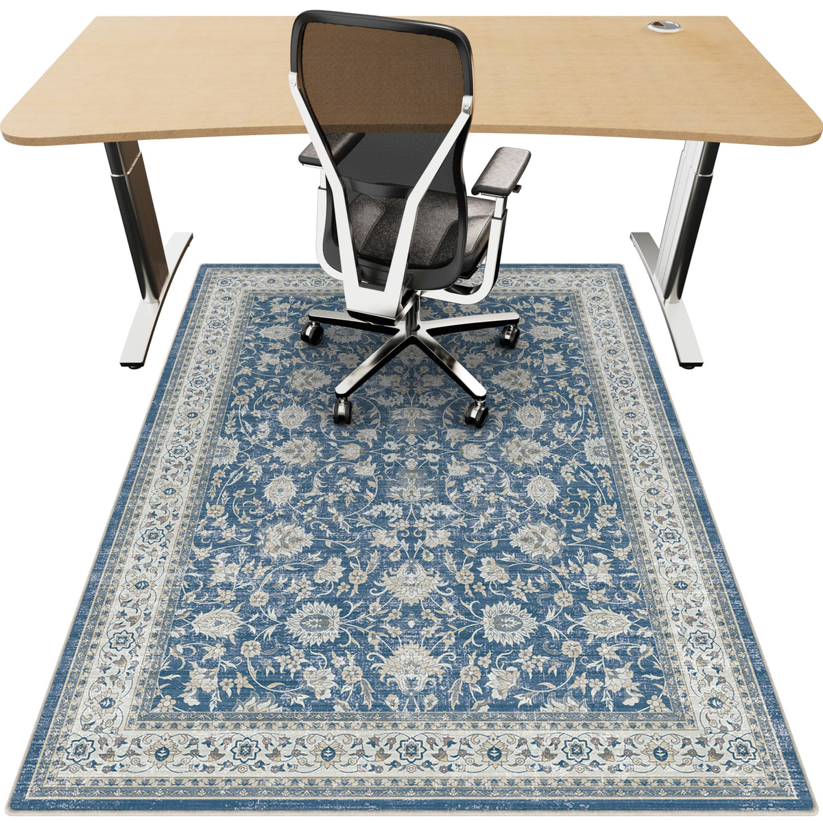 Office Chair Mat for Hardwood Floor, 36"x48" Desk Chair Mat for Home Office, Non-Slip Under Desk Mat for Rolling Chair,Washable Chair Rugs for Gaming Chairs-Black