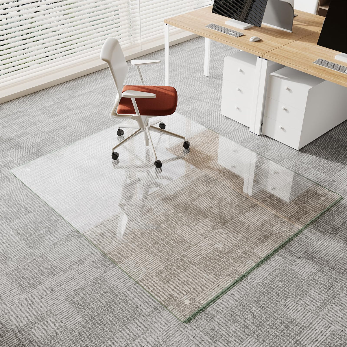 Koonmi Glass Chair Mat for Carpet, 46"x60" Thick Office Chair Mat