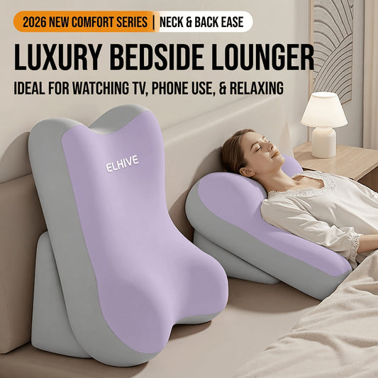 Bed Rest Pillow for Reading, 2pcs Adjustable Memory Foam Wedge Pillow, Extra Large Backrest for Sitting Up in Bed, Cozy Triangle Cushion for Watching TV, Gaming, Laptop, Relaxing, Leg Elevation, Detachable Headrest, Washable Cover for Adults