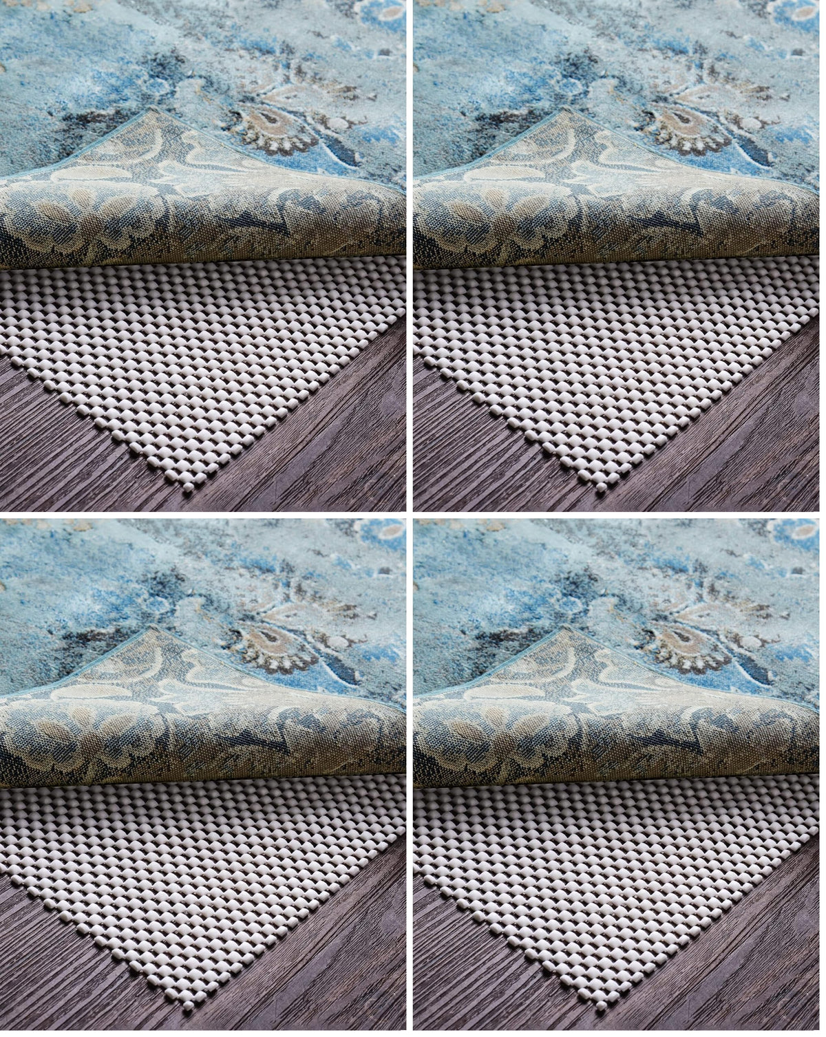 Veken Non Slip Rug Pad Gripper 8 x 10 Feet Extra Thick Pads for Any Hard Surface Floors, Keep Your Rugs Safe and in Place, Under Carpet Mat, with More Than 99 Pieces Anti-Slip Solid Square Pattern
