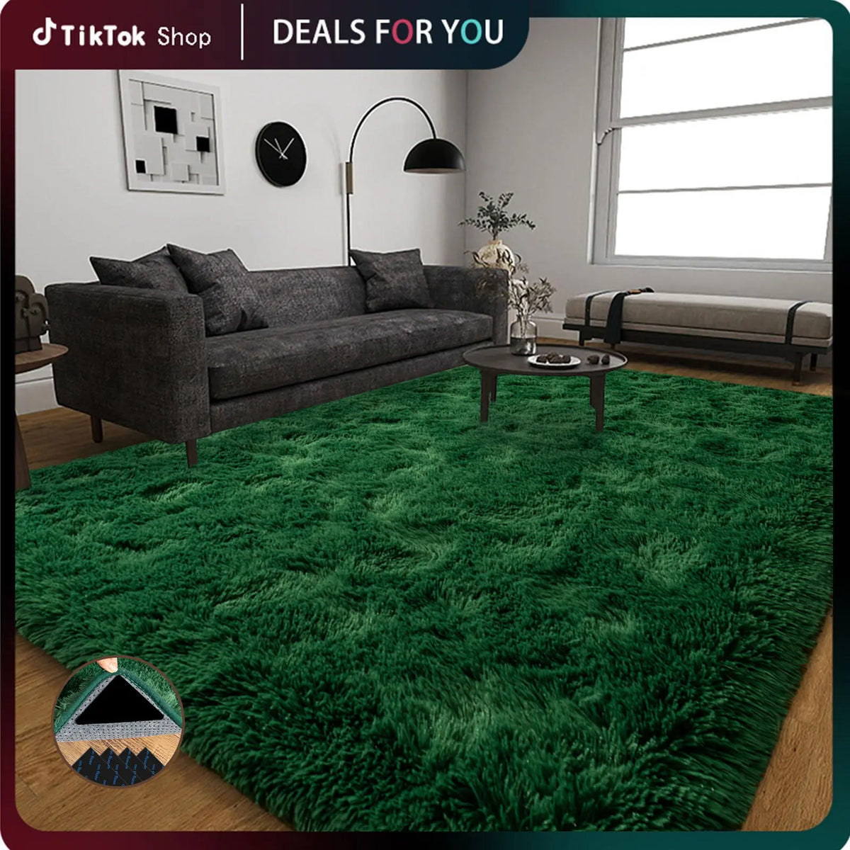 【SummerVibes】【Moving Season】REZUTAN Super Soft Plush Shaggy Area Rug for Living Room Bedroom Nursery Kitchen and Bathroom Cozy Carpet with Free 4 Anti-Slip Stickers Modern Indoor Non Slip Rug Soft Fluffy Rug Decorative Fluffy Rug rugs for living room, Dor