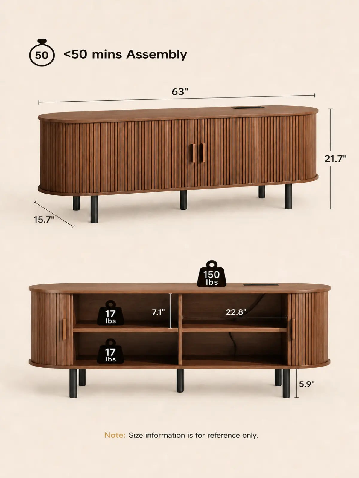 【Sliding Doors Design】ONBRILL 55"/63"/71"/86" Gorgeous Fluted TV Stand for TVs up to 60/70 Inch, Modern Entertainment Center with Power Outlet & Adjustable Shelves Storage for Living Room, Media Console,Bedroom Furniture,Christmas Gift【BackToSchool】