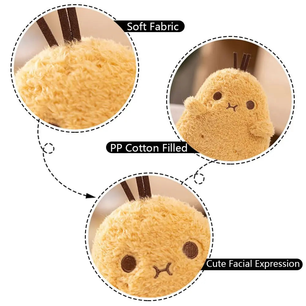 Kawaii Food Theme Decorative Potato Throw Pillow, Soft Plush Stuffed Cushion with Stitched Edges for Indoor Living Room Sofa Decor, Indoor Decor