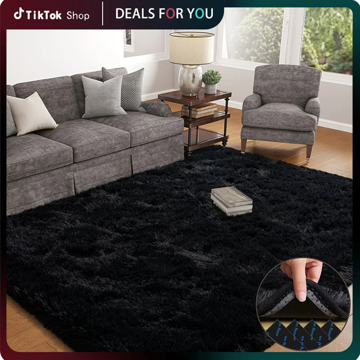 【SummerVibes】【Moving Season】REZUTAN Super Soft Plush Shaggy Area Rug for Living Room Bedroom Nursery Kitchen and Bathroom Cozy Carpet with Free 4 Anti-Slip Stickers Modern Indoor Non Slip Rug Soft Fluffy Rug Decorative Fluffy Rug rugs for living room, Dor